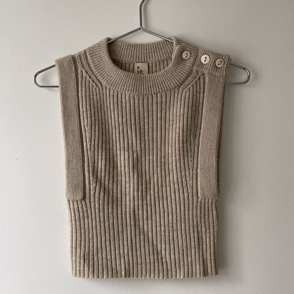 soor ploom women's everdine merino wool vest OS in ecru